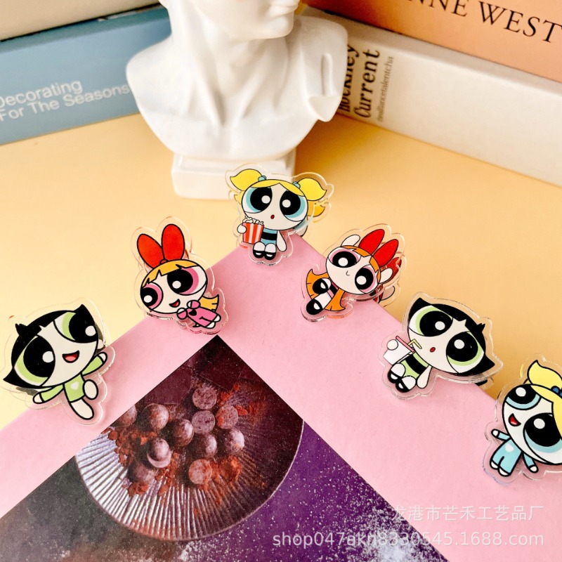 Tech Office Accessories - 6 Buah Klip Akrilik Kawaii The