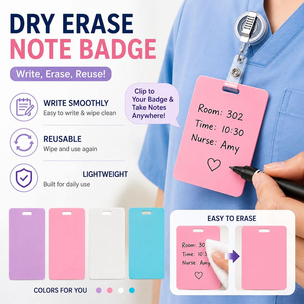 Tech Office Accessories - Kartu Catatan Portabel Dapat Dihapus, Kartu