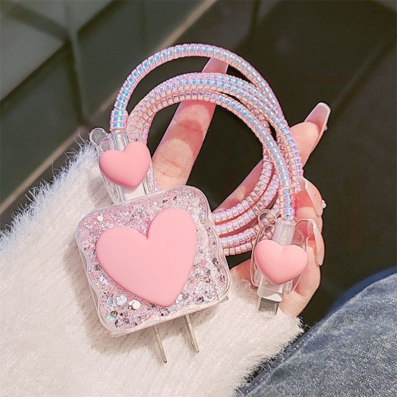 Tech Accessories Phone - Casing Charger Hati Pink Berkualitas Tinggi