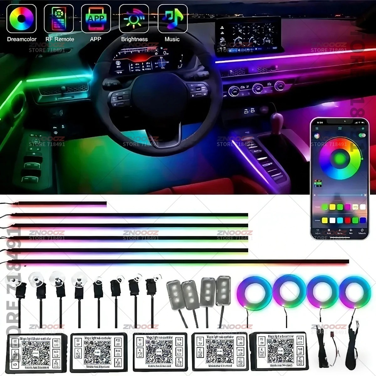 Lampu Interior Mobil RGB 22in1 - Tech Accessories Renault ulasan dan harga