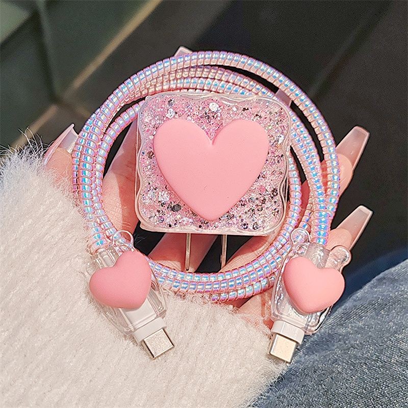 Casing Charger Hati Pink Berku - Tech Accessories Phone ulasan dan harga