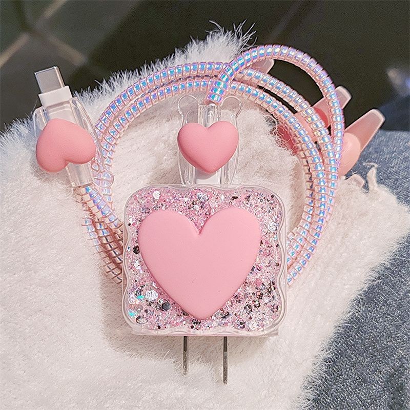 Casing Charger Hati Pink Berku - Tech Accessories Phone ulasan dan harga