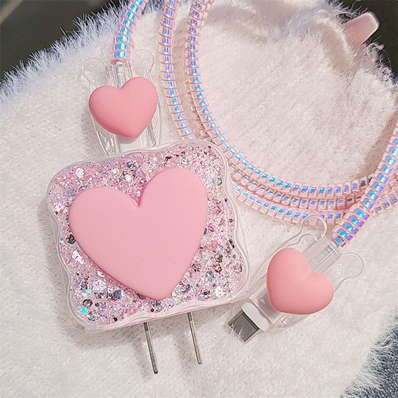 Casing Charger Hati Pink Berku - Tech Accessories Phone ulasan dan harga