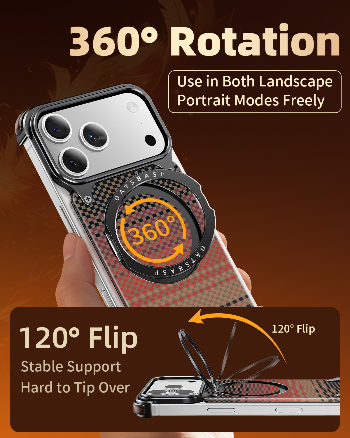 Casing Ponsel Bertekstur Serat - Phone Stand Aluminum ulasan dan harga