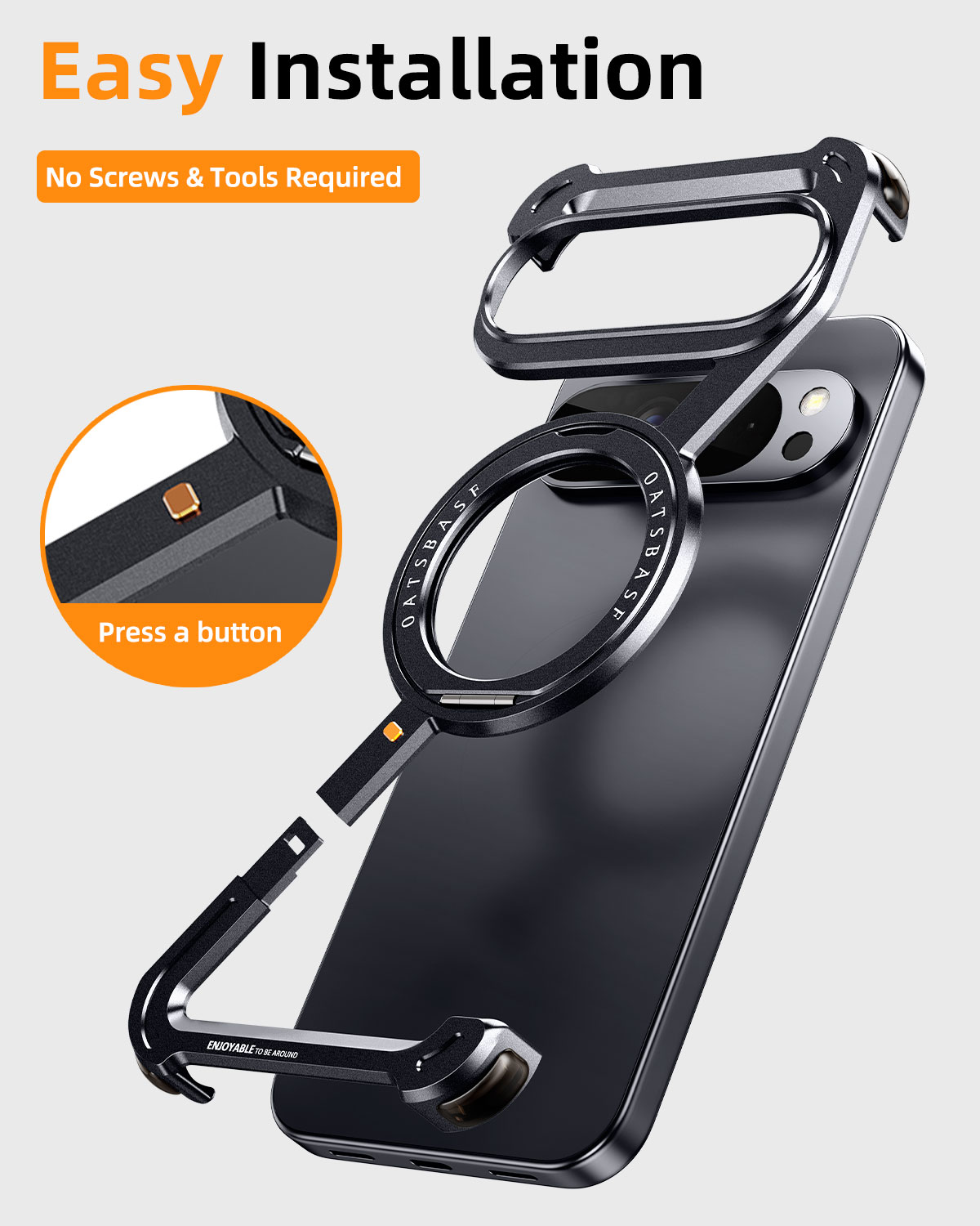 Casing Ponsel Logam Oatsbasf u - Phone Stand Aluminum ulasan dan harga